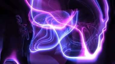 Parlayan neon ışıkları ile soyut arkaplan