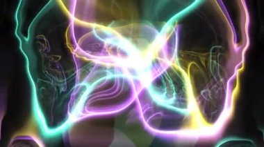 Parlak çizgiler ve dalgalarla soyut arkaplan