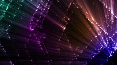 Siyah arkaplanda yanıp sönen renkli kare şekiller