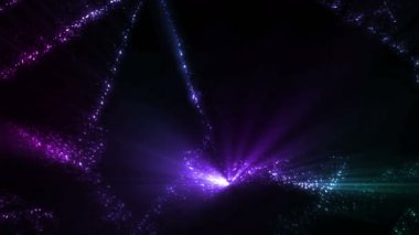 Siyah arka planda parlayan renkli ışıklar