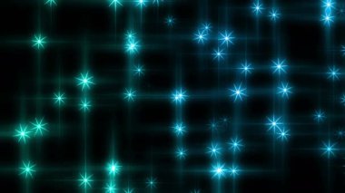 Siyah arkaplana düşen renkli parlayan yıldızlar