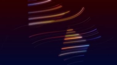 Renkli ışıkları olan soyut bir arkaplan. Parlayan parçacıkların güzel dalgaları