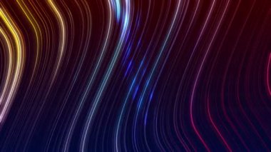 Renkli ışıkları olan soyut bir arkaplan. Parlayan parçacıkların güzel dalgaları