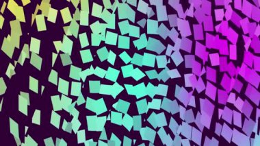 Siyah zemin üzerinde parlak renkli parçacıklara sahip şeffaf hareket çizgilerine sahip video