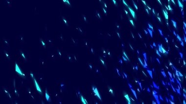 Siyah arkaplanda uçan renkli geometrik parçacıklar