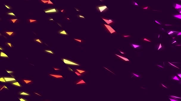 Particelle Geometriche Colorate Che Volano Sfondo Nero — Video Stock