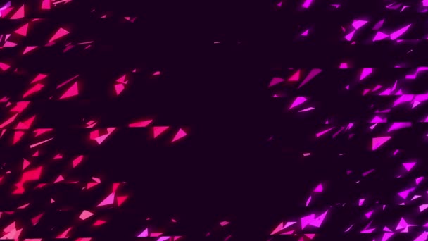 黒色の背景に飛ぶ色の幾何学的粒子 — ストック動画