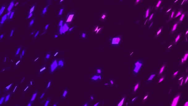 彩色几何粒子在黑色背景上飞行 — 图库视频影像