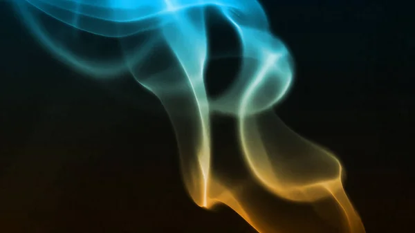 蓝色和黄色烟雾的抽象背景 — 图库照片