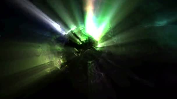 Gekleurde Lichten Lekken Door Donkere Substantie Artistieke Achtergrond — Stockvideo