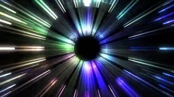 Farbige Lichter Dringen Durch Dunkle Substanz Künstlerischer Hintergrund — Stockvideo