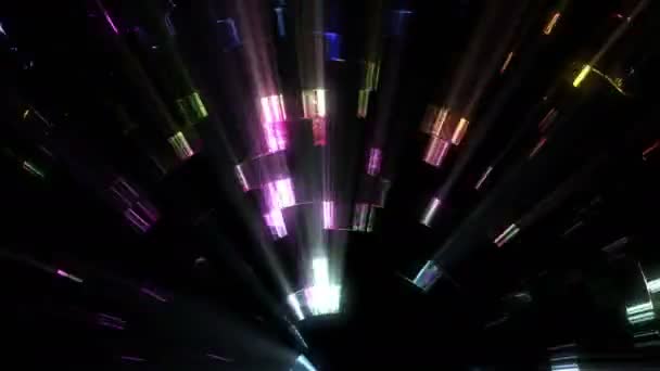 Цветные Огни Просачиваются Сквозь Темную Субстанцию Художественный Фон — стоковое видео