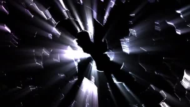 Gekleurde Lichten Lekken Door Donkere Substantie Artistieke Achtergrond — Stockvideo