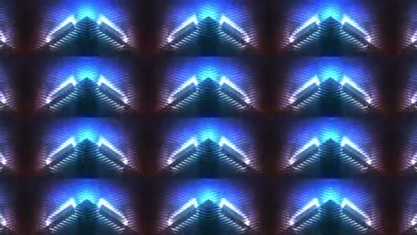 暗い背景に幾何学的な照明部品を移動するビデオ — ストック動画