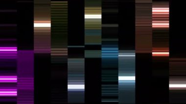 Koyu arkaplan üzerinde hareket eden ışık parçalarıyla geçmişe dönük gelecek tarzı video