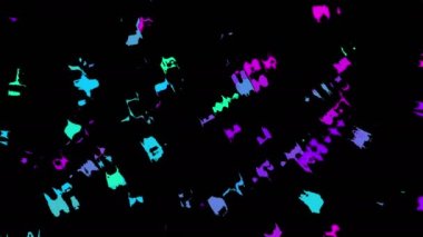 Siyah arkaplanda hareket eden çok renkli fırça darbeleri