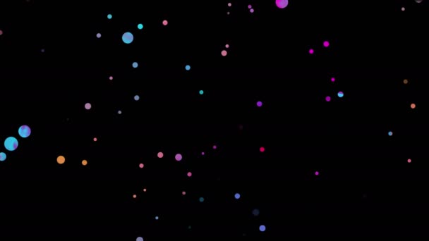 Background Colored Flashing Dots Moving Black Background — Stock Video
