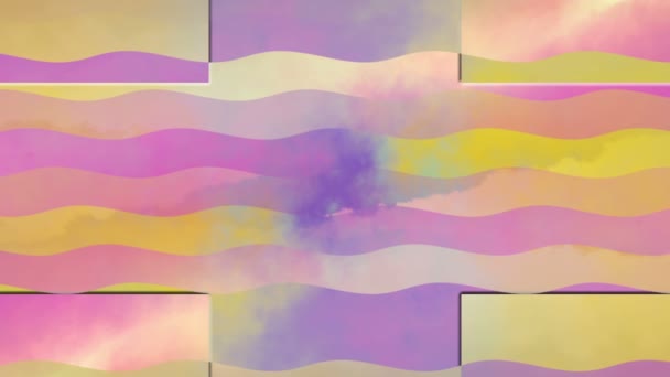 带运动几何形状的抽象色彩回圈背景 — 图库视频影像
