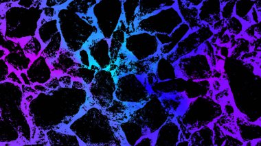 Siyah arkaplanda parlayan neon hayvan derisinin soyut deseni