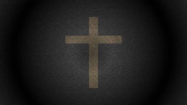 Karanlık arka planda Hıristiyan haçı, animasyon