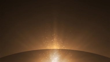 Parlayan altın ışıklar yükseliyor, sihirli fantezi arka plan animasyonu 