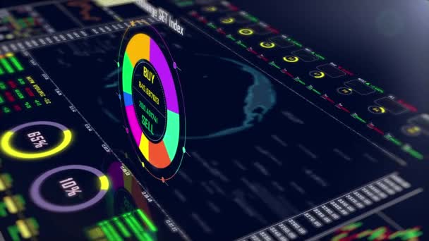 Supervisar Bolsa Valores Datos Negocio Número Holograma Antecedentes Futuristas — Vídeo de stock