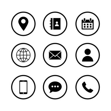 Ağ simgesi vektörü kümesi. Web bilgisayarı ve cep telefonu için