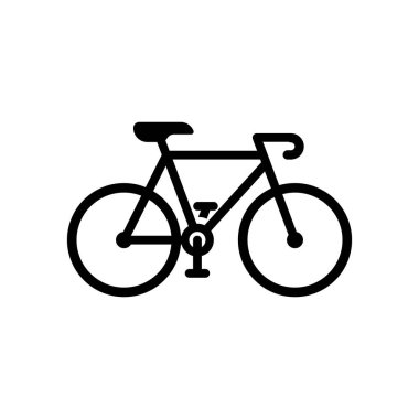 Siyah yol bisiklet simgesi vektörü
