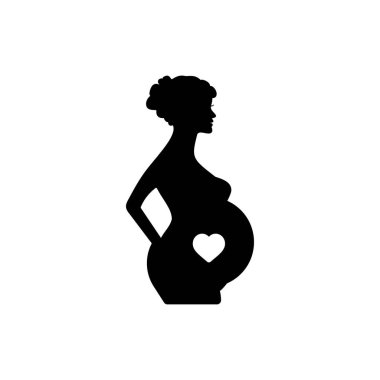 Hamile kadın düz siluet simge