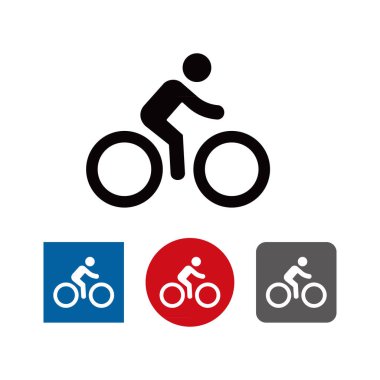 Bisiklet Simgesi üzerindeki adam sembol vektörü