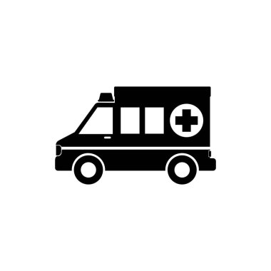 Ambulans vektör simgesi beyaz arkaplanda izole edildi
