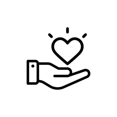 Kalp ikonu olan eller, siluet tarzı