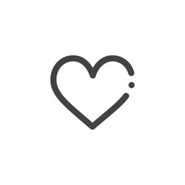 Beyaz arkaplanda izole edilmiş kalp çizgisi simgesi vektörü