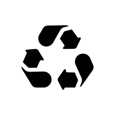 Geri dönüşüm logosu veya simge vektör tasarımı