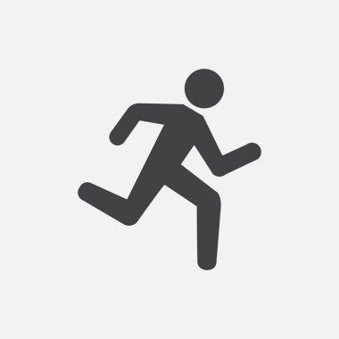 çalışan simge vektörü, katı logo illüstrasyonu, beyaz üzerine izole edilmiş pictogram