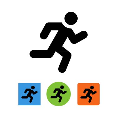 çalışan simge vektörü, katı logo illüstrasyonu, beyaz üzerine izole edilmiş pictogram