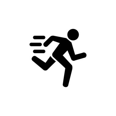 Koşan Adam simgesi siyah beyaz