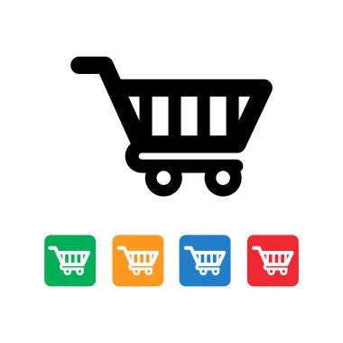 Alışveriş arabası simgesi izole edildi