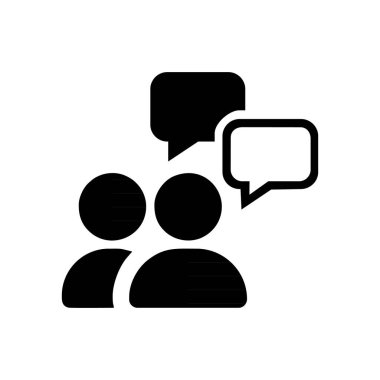 Beyaz arkaplanda konuşma simgesi. İletişim konseptinden basit bir çizim