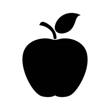 Apple siyah izole simgesi, vektör illüstrasyonu