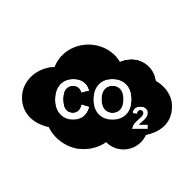 CO2 simgesi, karbondioksit formülü sembolü, vektör çizimi, işaret