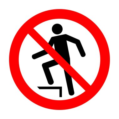 Yüzeye adım atmak yok, yasak işareti, vektör illüstrasyonu