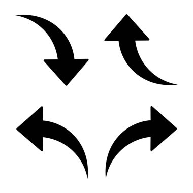 Ok Simgesi seti, Ok resim seti, siyah izole ok simgesi seti, vektör illüstrasyonu