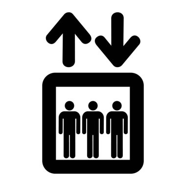 Asansör yukarı ve aşağı işareti. Oklarla simgeyi kaldır, izole vektör illüstrasyonuName