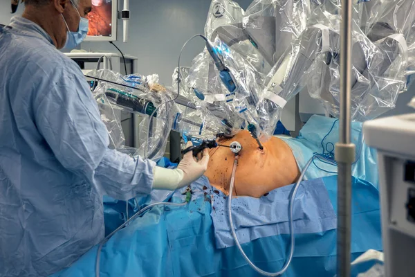 Chirurgický Systém Minimálně Invazivním Robotem Nemocnici Robotické Technologické Vybavení Manipulační — Stock fotografie