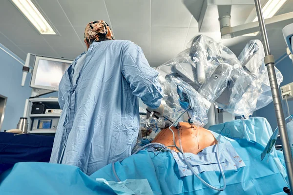 Operace Vinci Minimálně Invazivní Robotická Operace Vinciho Chirurgickým Systémem Lékařský — Stock fotografie
