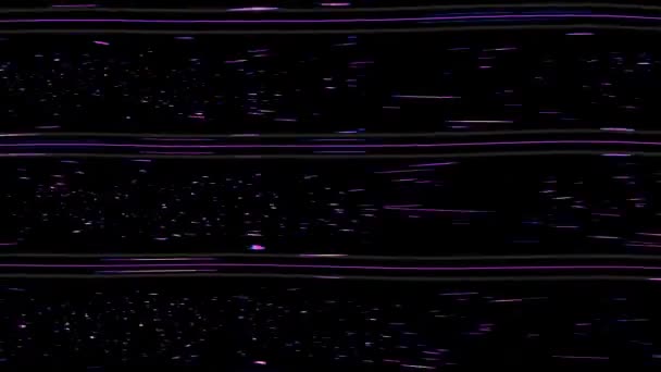 Pois Lignes Monochromes Sur Fond Noir Écran Bruyant Effet Vidéo — Video