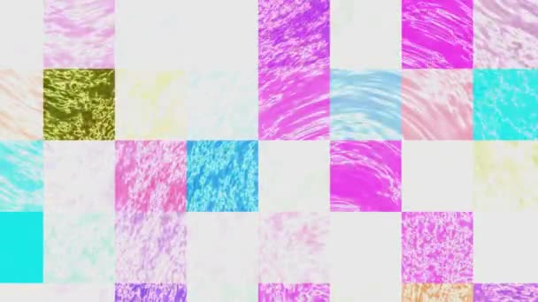 五彩斑斓的正方形装饰图案动画 — 图库视频影像