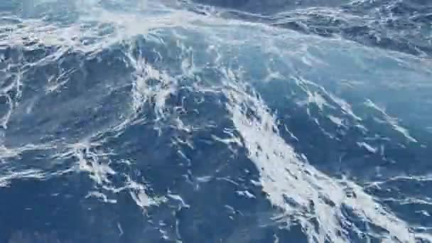 Fale Morskie Pianką Małymi Falami Burza Morzu Woda Falista Pianką — Wideo stockowe