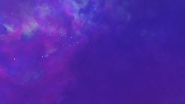 银河空间 色彩斑斓的星云 穿过五彩斑斓的云彩多彩的星云云彩 — 图库视频影像